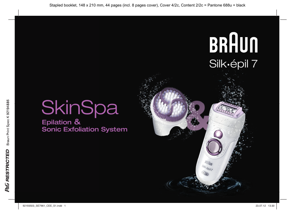 Braun 7961 Silk-épil 7 - SkinSpa Spa  RU User Manual | 40 pages