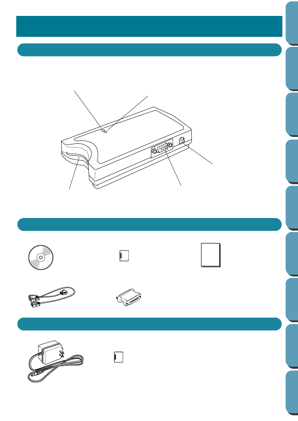 Before using, Principal parts, Accessories | Options, Ore using, Setting up | Brother PE-DESIGN Ver.432 User Manual | Page 11 / 252