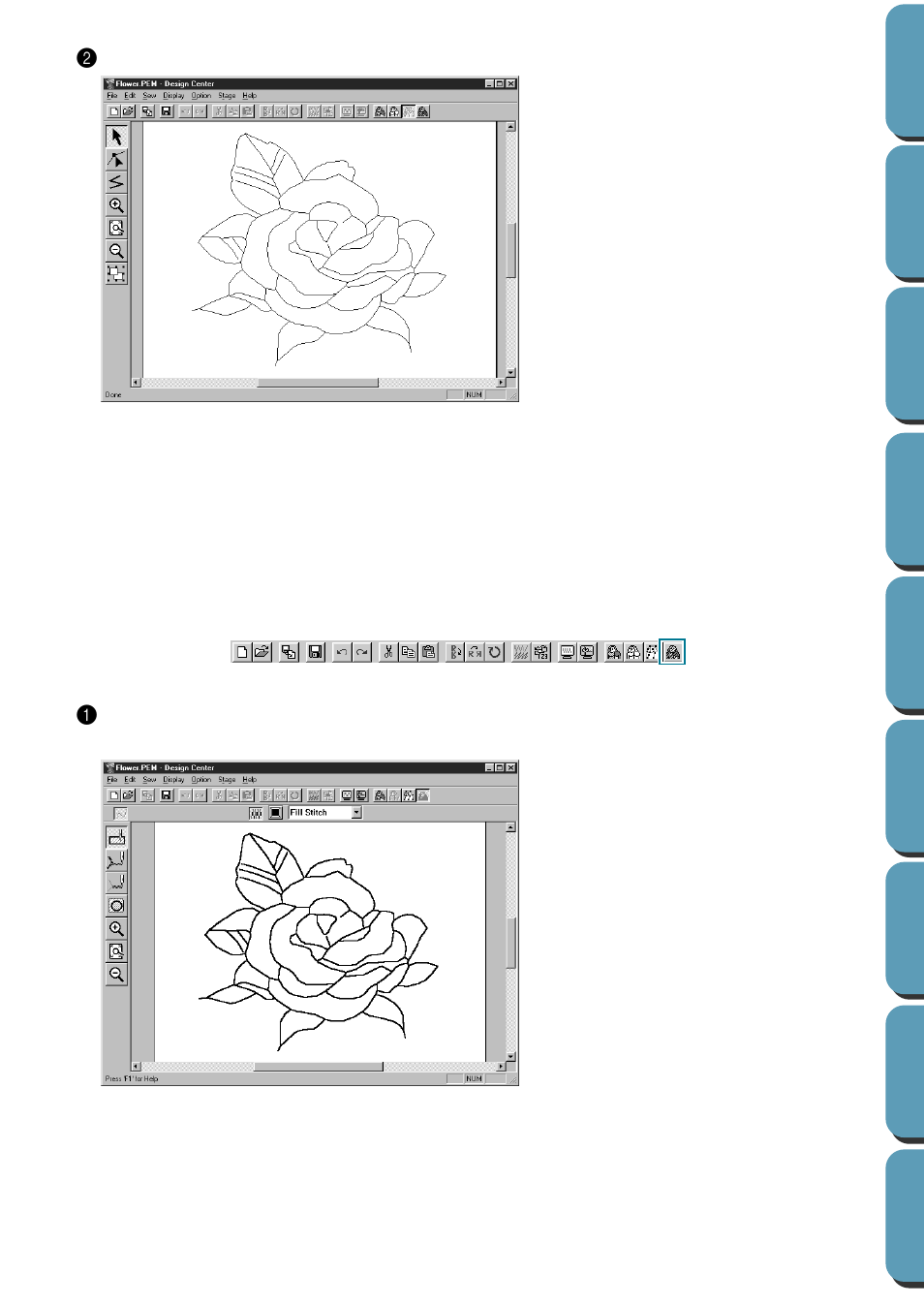 To sew setting | Brother PE-DESIGN Ver.432 User Manual | Page 118 / 252