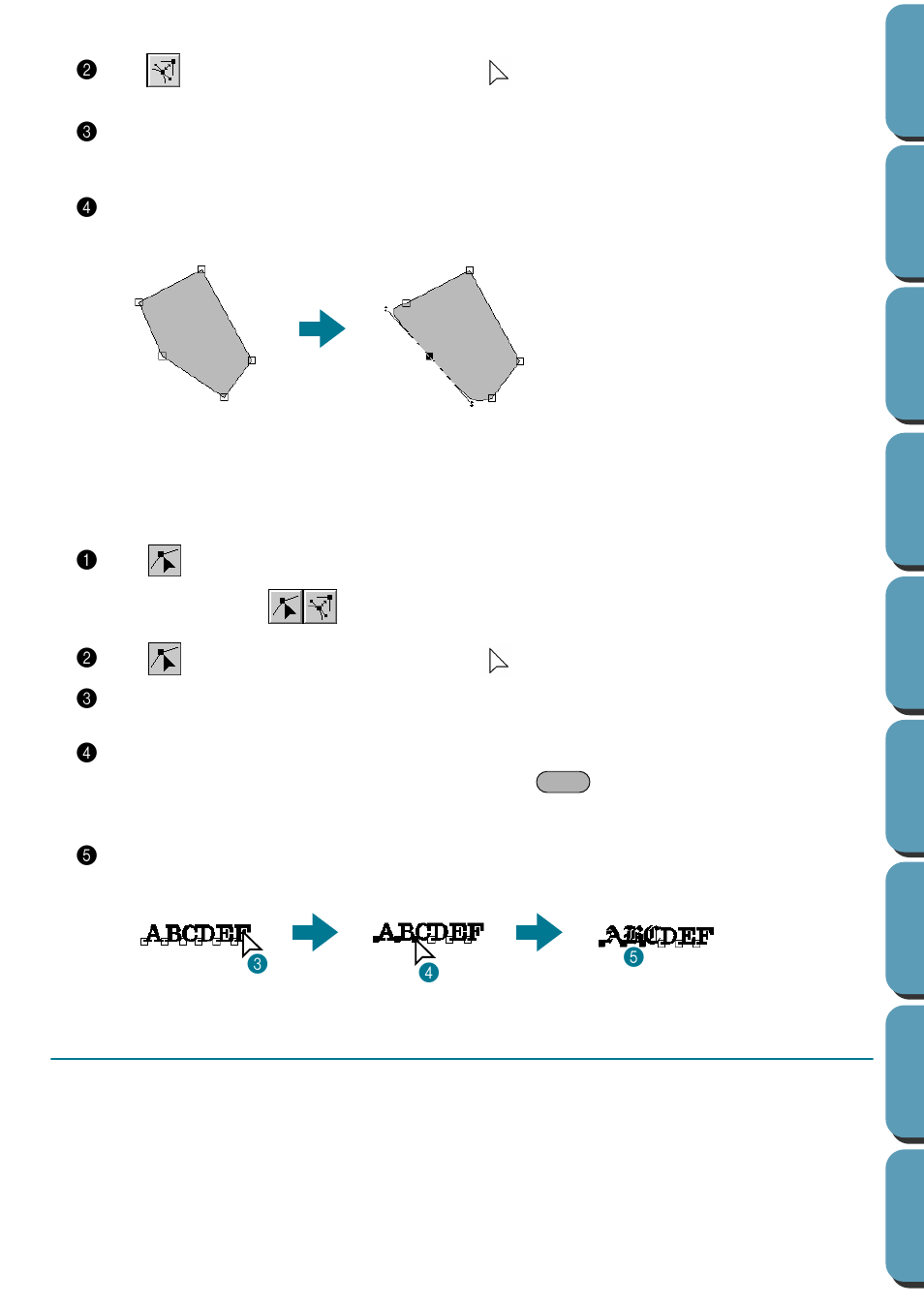 Selecting characters on a text pattern, Zoom mode, Selecting characters on a text pattern 1 | Brother PE-DESIGN Ver.432 User Manual | Page 135 / 252