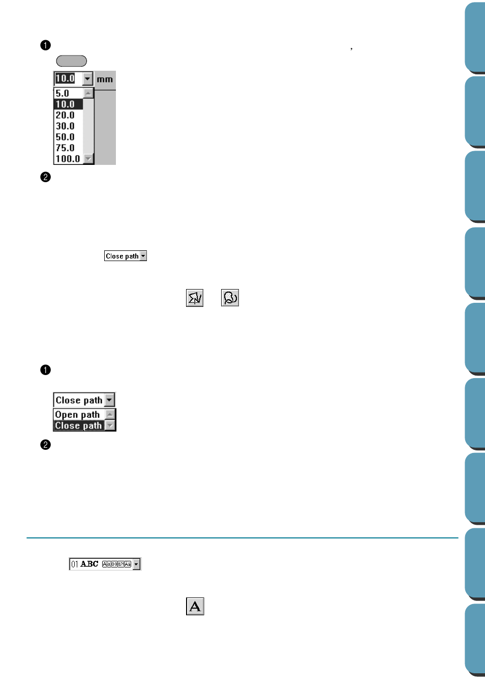 Path shape, Setting text attributes, Font | Brother PE-DESIGN Ver.432 User Manual | Page 147 / 252