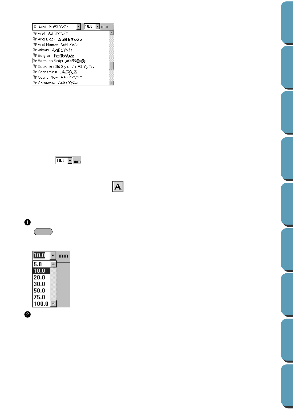 Text size | Brother PE-DESIGN Ver.432 User Manual | Page 149 / 252