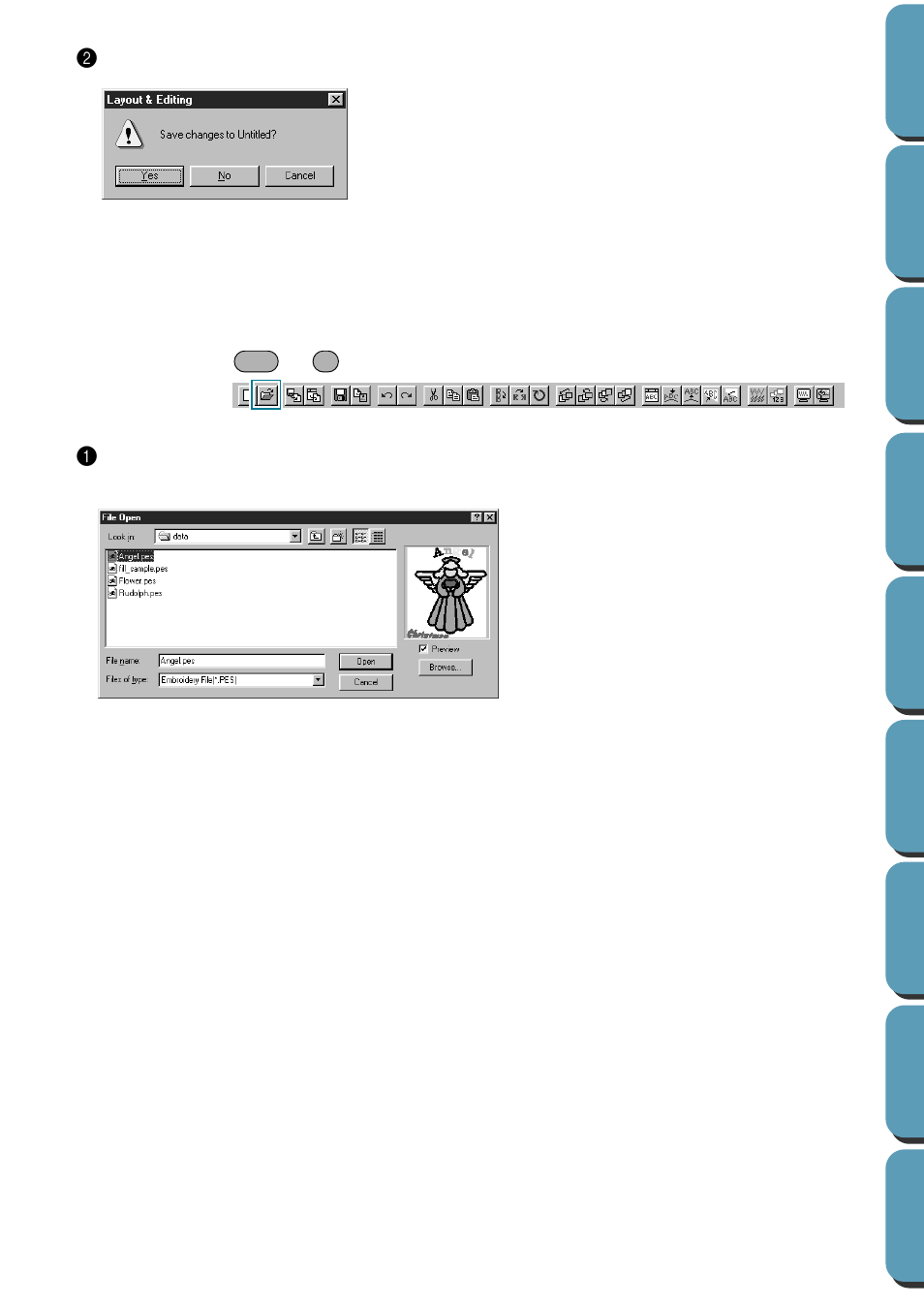 Open | Brother PE-DESIGN Ver.432 User Manual | Page 158 / 252