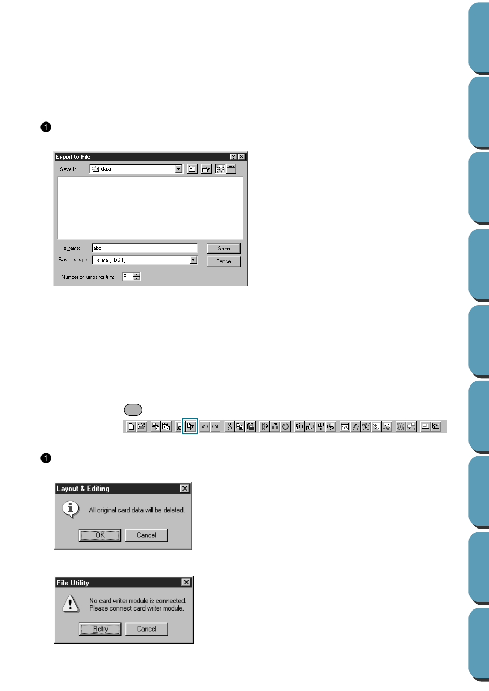 Export, Write to card, Export • write to card | Brother PE-DESIGN Ver.432 User Manual | Page 164 / 252