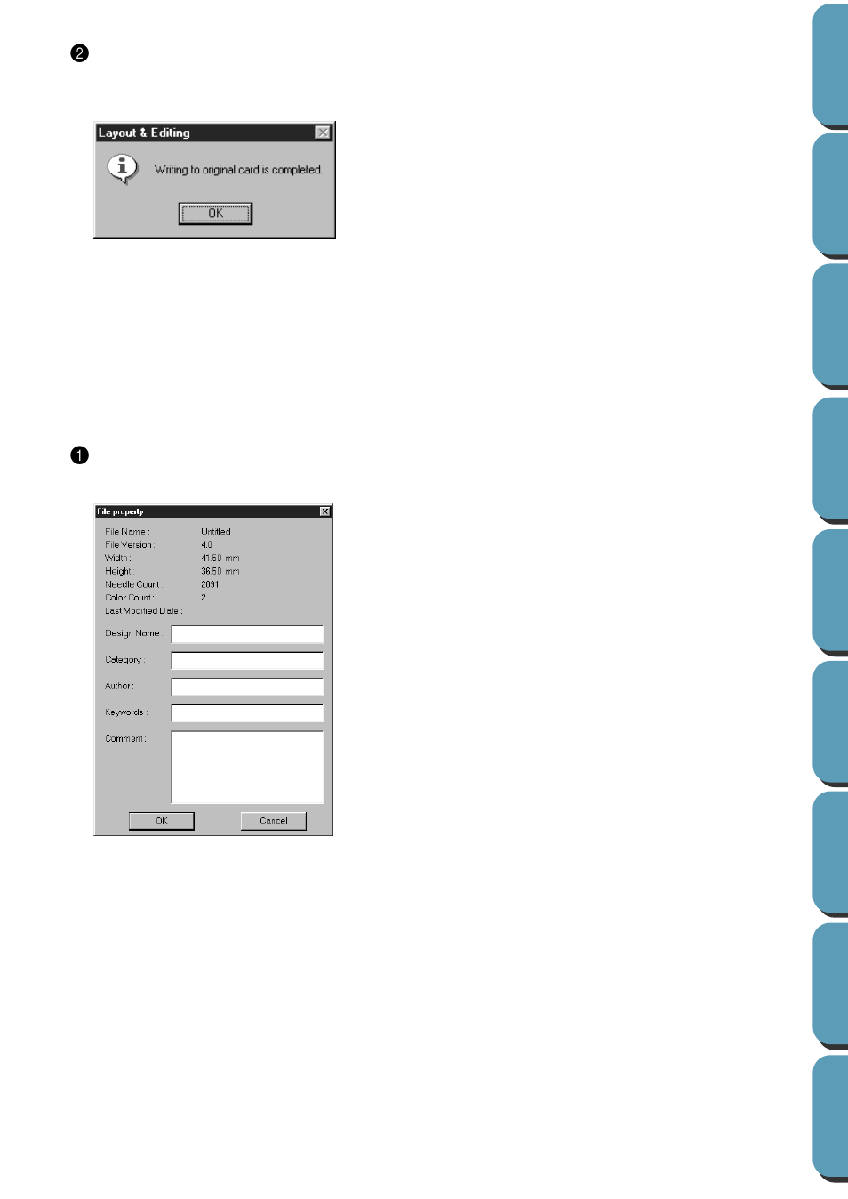 Property, Print setup, Property • print setup | Brother PE-DESIGN Ver.432 User Manual | Page 165 / 252