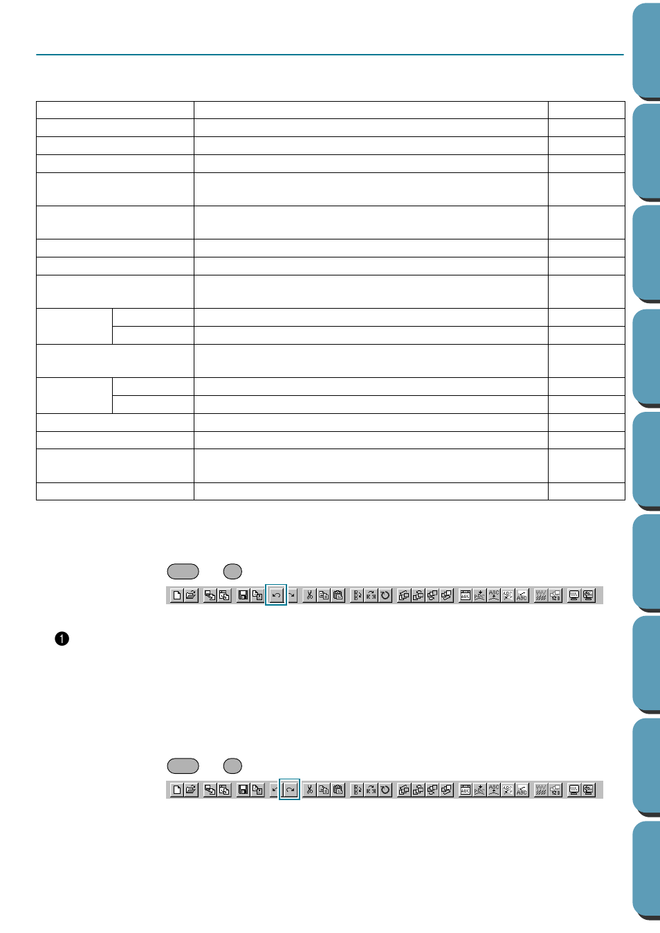 Edit menu, Undo, Redo | Undo • redo | Brother PE-DESIGN Ver.432 User Manual | Page 170 / 252