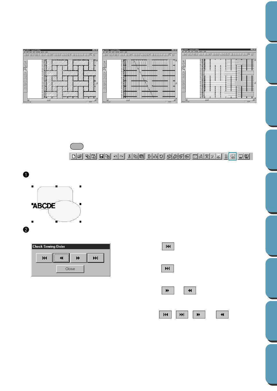 Check sewing order | Brother PE-DESIGN Ver.432 User Manual | Page 193 / 252