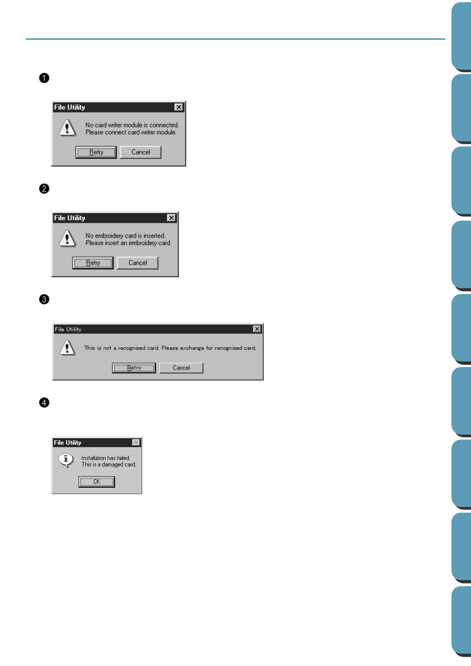 Error messages | Brother PE-DESIGN Ver.432 User Manual | Page 212 / 252