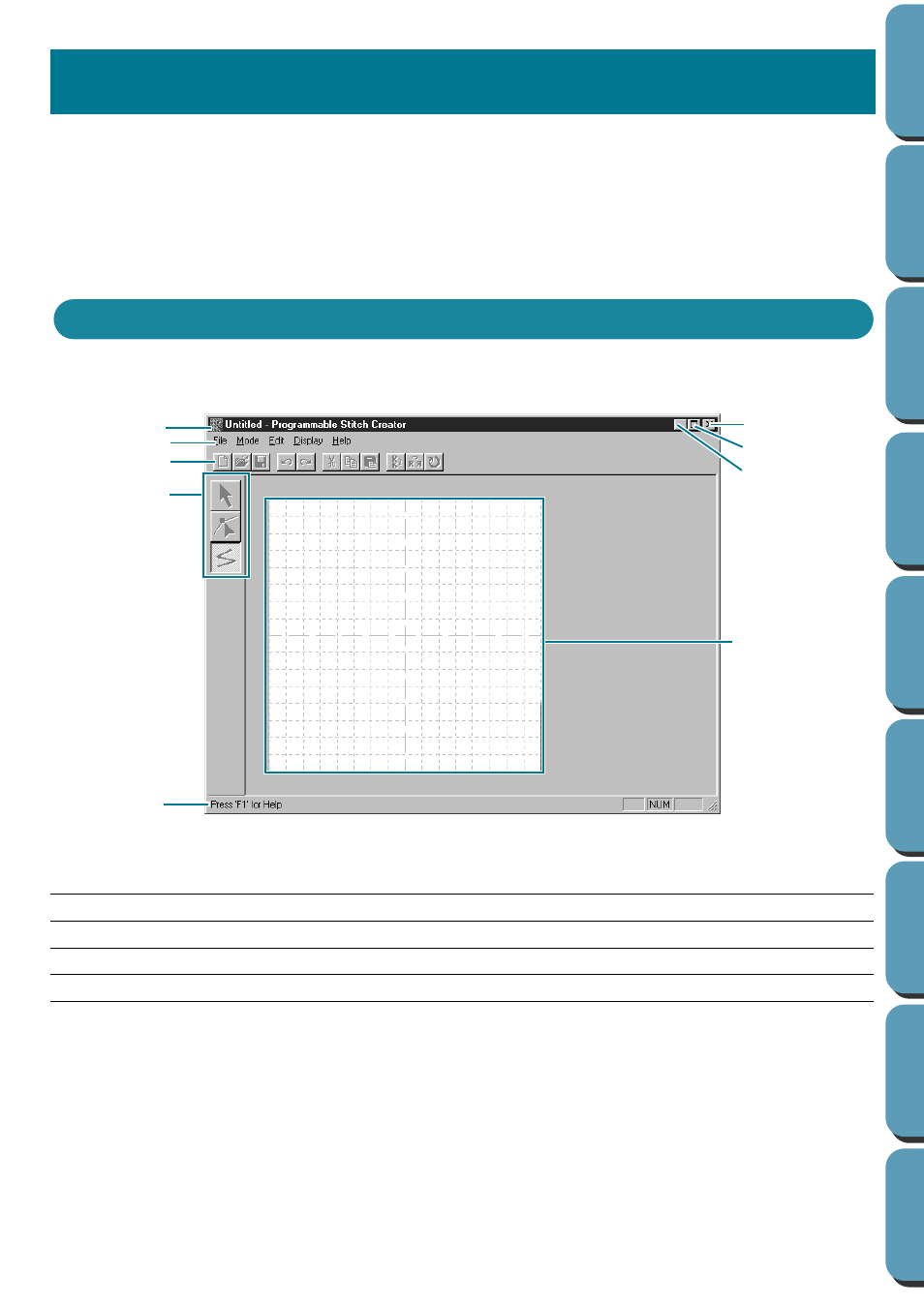 Programmable stitch creator, The screen, Programmable | Stich creator | Brother PE-DESIGN Ver.432 User Manual | Page 221 / 252