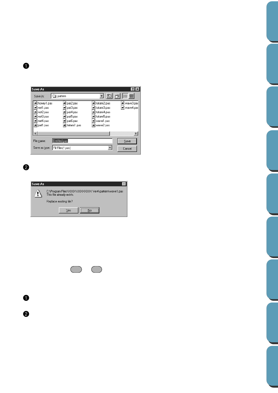 Save as, Exit, Save as • exit | Ve as” in this section | Brother PE-DESIGN Ver.432 User Manual | Page 229 / 252