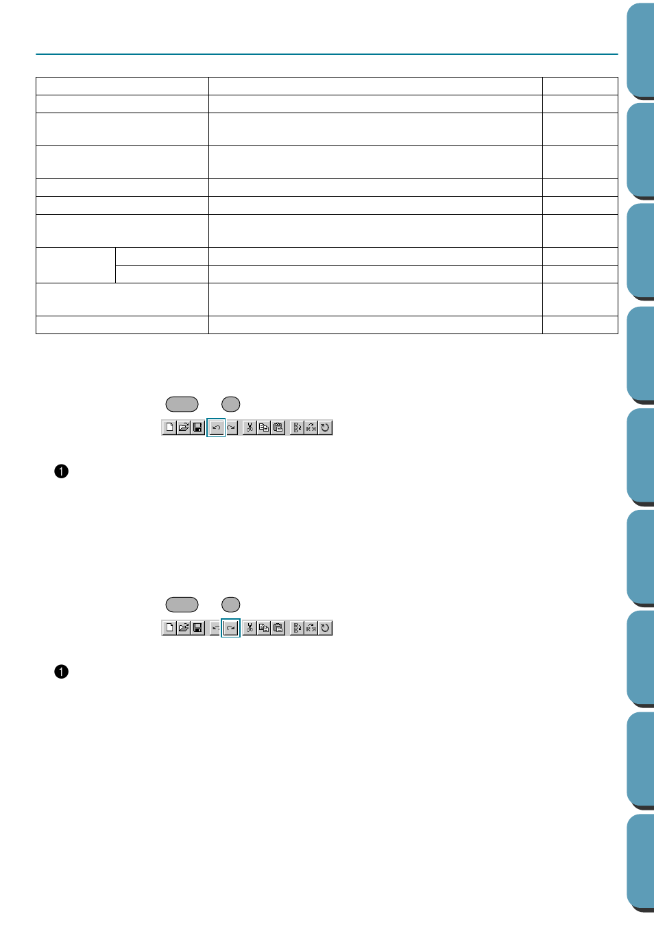 Edit menu, Undo, Redo | Undo • redo | Brother PE-DESIGN Ver.432 User Manual | Page 232 / 252