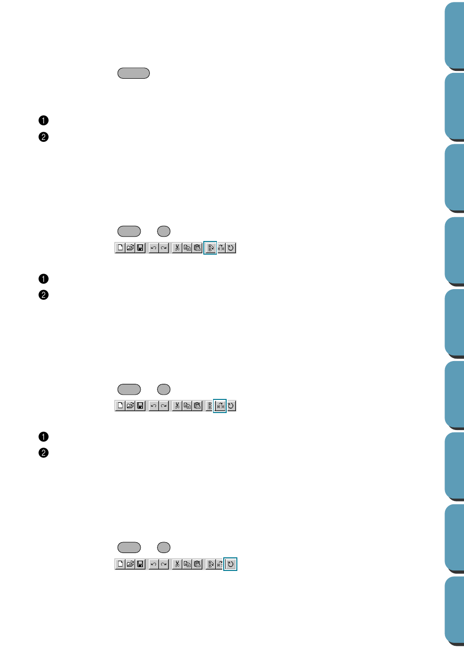 Delete, Mirror – horizontal, Mirror – vertical | Rotate | Brother PE-DESIGN Ver.432 User Manual | Page 234 / 252