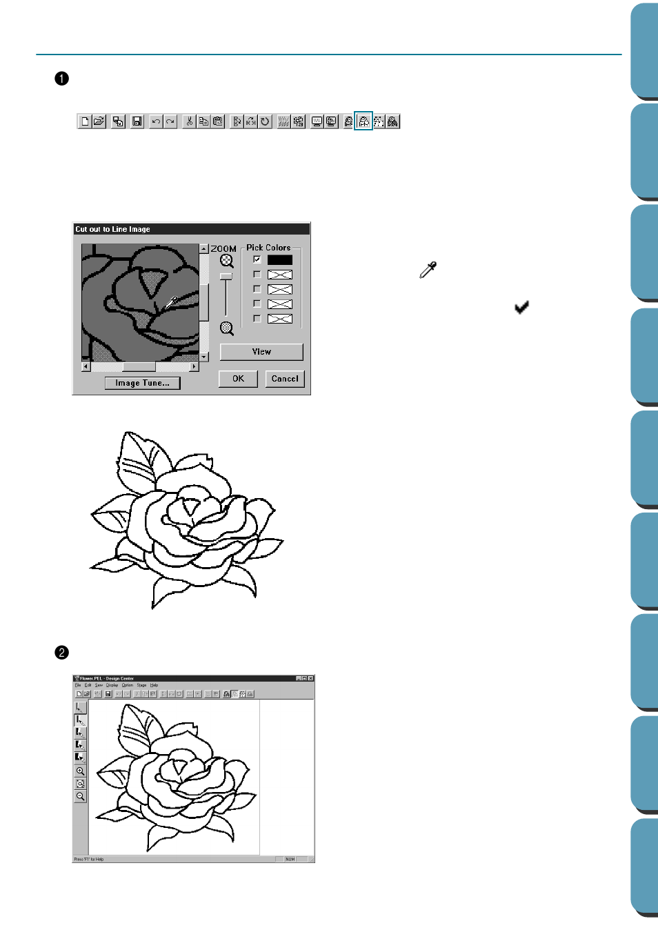 Step 3 converting to line image, Converting to line image, Step 3 | Brother PE-DESIGN Ver.432 User Manual | Page 24 / 252