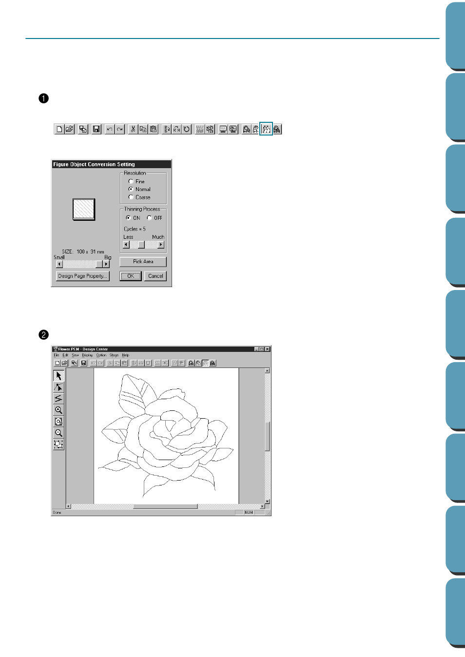 Step 5 converting to figure handle image, Converting to figure handle image, Step 5 | Brother PE-DESIGN Ver.432 User Manual | Page 27 / 252