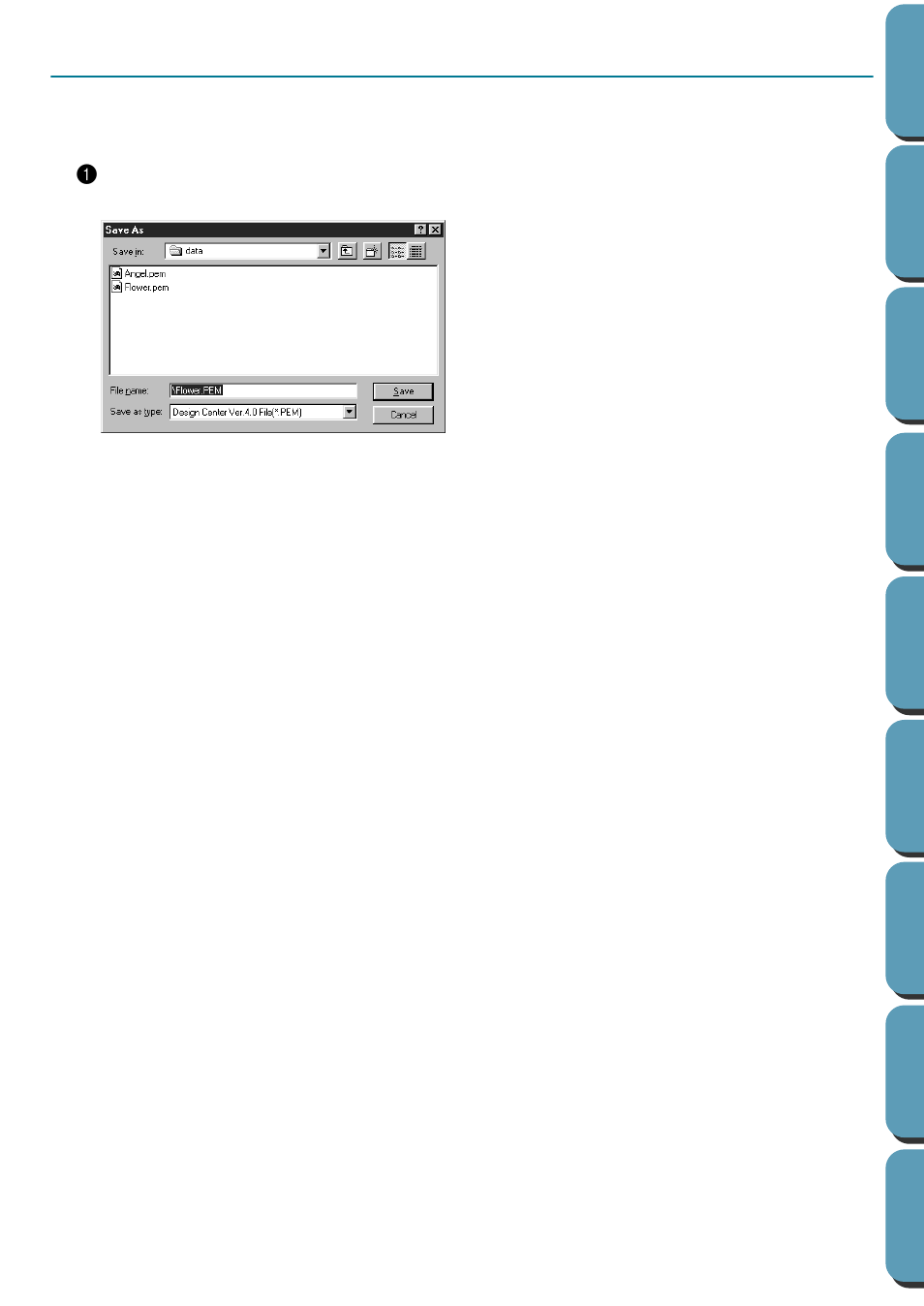 Step 9 saving the file, Saving the file, Step 9 | Brother PE-DESIGN Ver.432 User Manual | Page 33 / 252