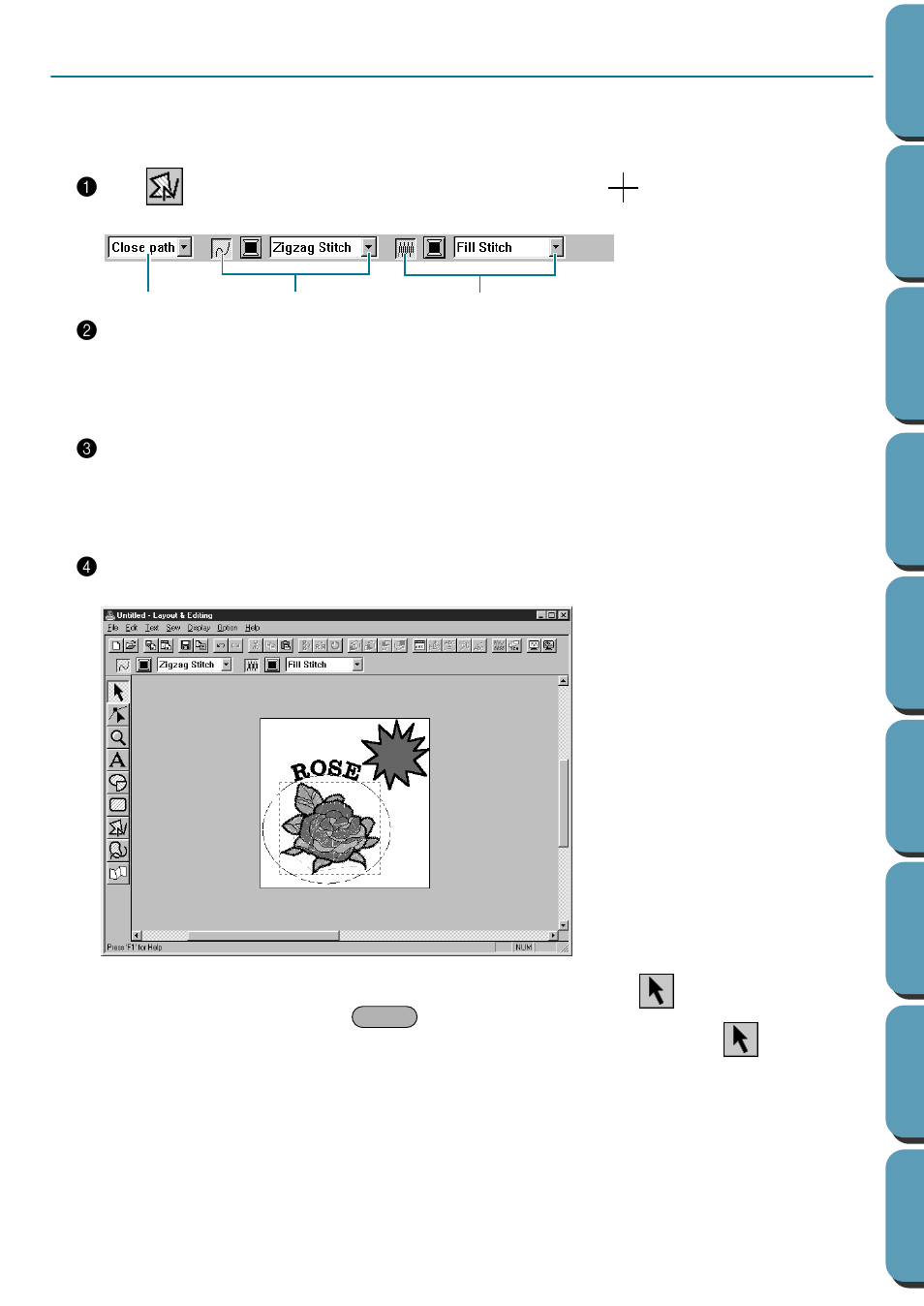 Adding broken lines for drawing the sun rays, Step 12 | Brother PE-DESIGN Ver.432 User Manual | Page 50 / 252