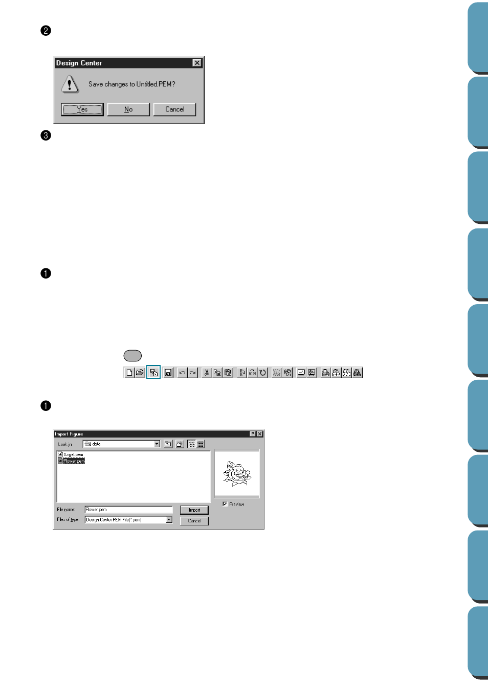 Output to clipboard, Import figure, Output to clipboard • import figure | Brother PE-DESIGN Ver.432 User Manual | Page 94 / 252