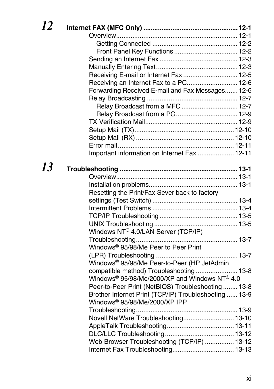 Brother MFC 8840D User Manual | Page 12 / 176