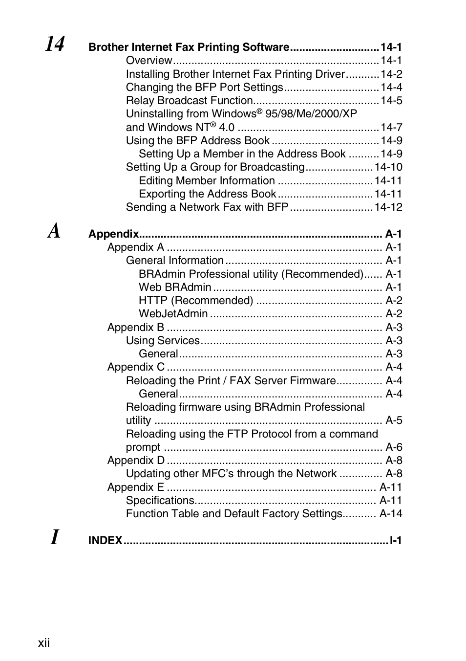 Brother MFC 8840D User Manual | Page 13 / 176
