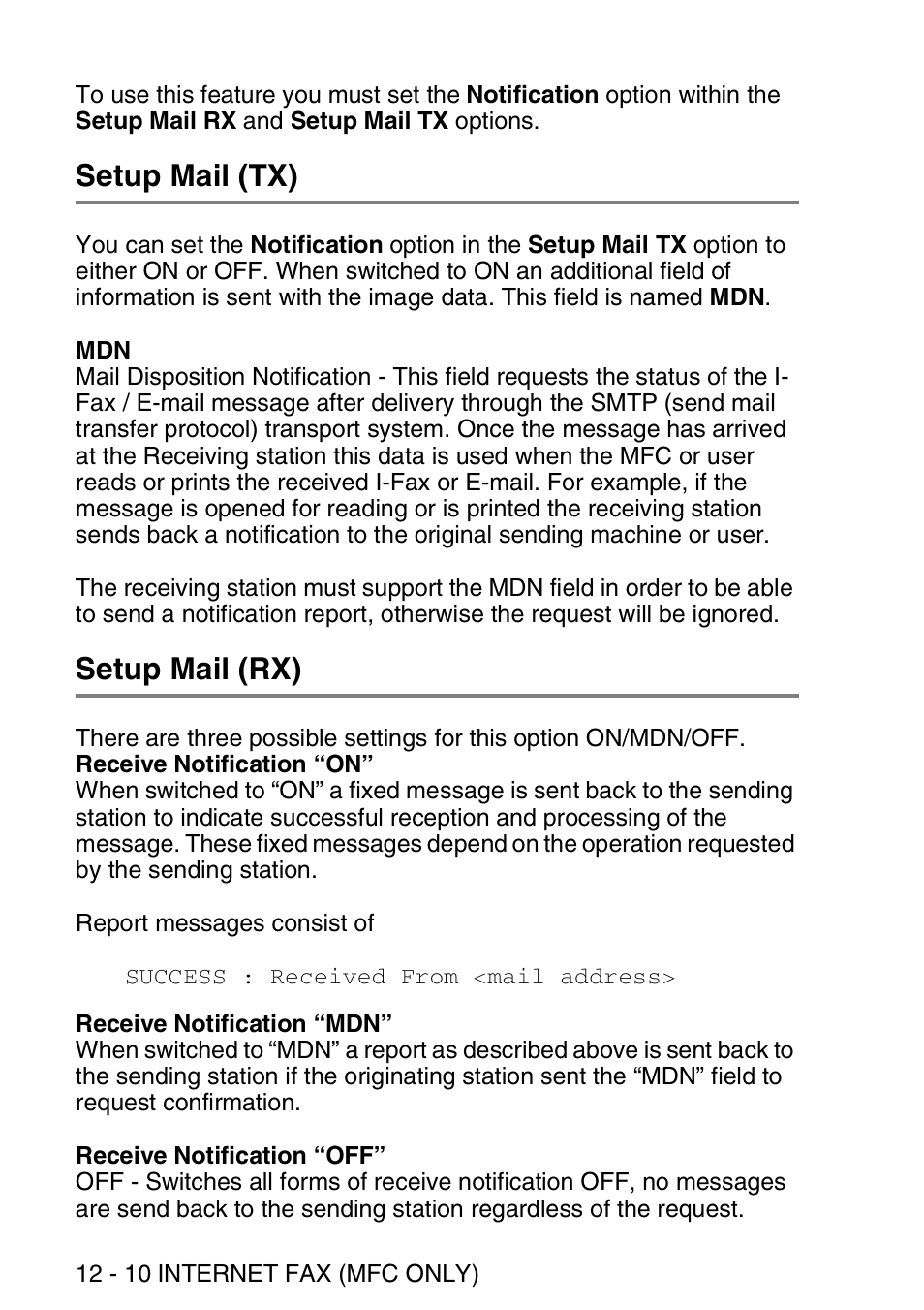 Setup mail (tx), Setup mail (rx), Setup mail (tx) -10 setup mail (rx) -10 | Brother MFC 8840D User Manual | Page 131 / 176