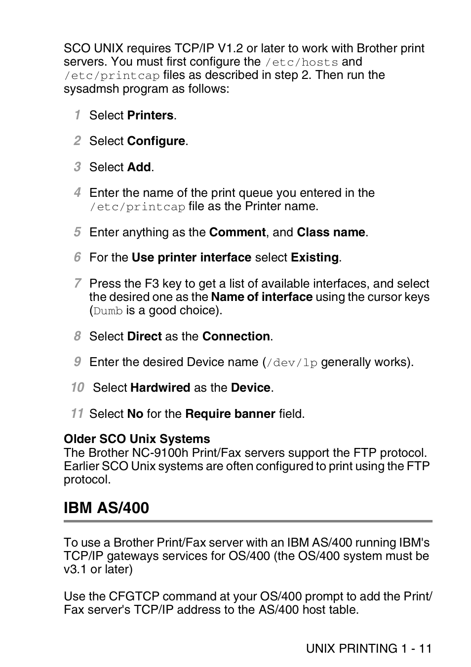 Ibm as/400, Ibm as/400 -11 | Brother MFC 8840D User Manual | Page 24 / 176