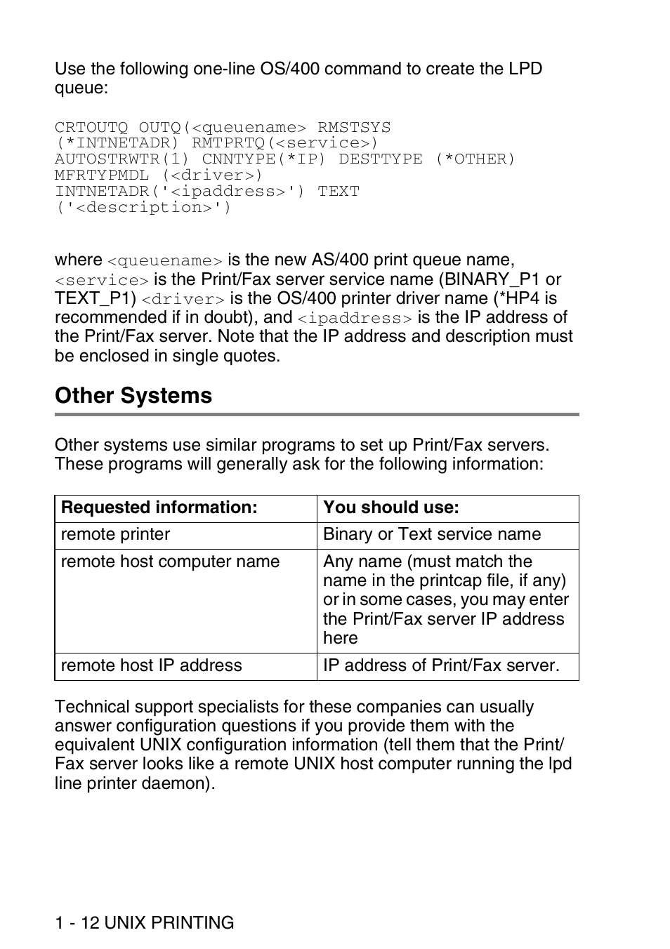 Other systems, Other systems -12 | Brother MFC 8840D User Manual | Page 25 / 176