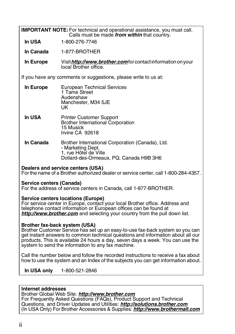 Brother MFC 8840D User Manual | Page 3 / 176