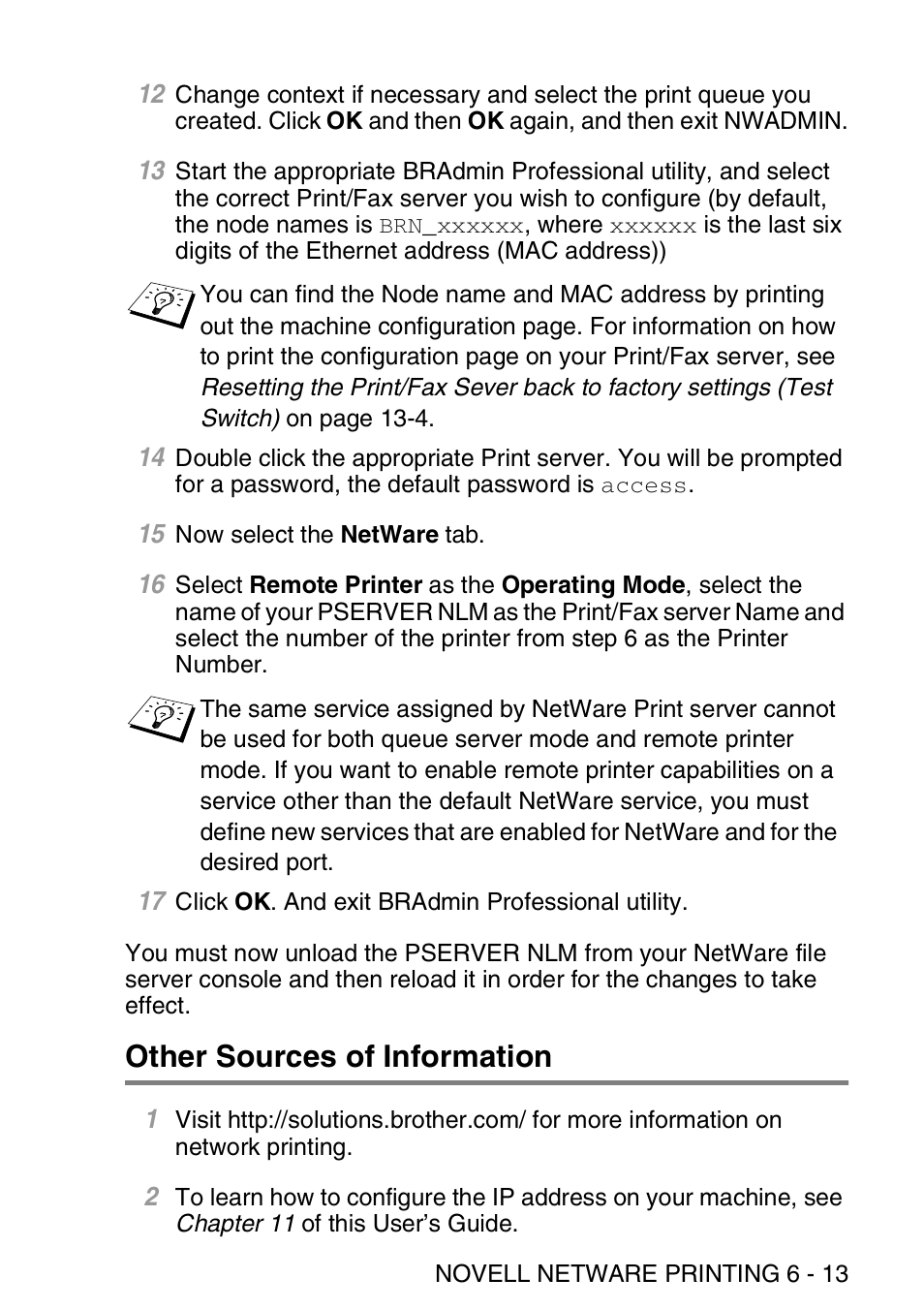 Other sources of information, Other sources of information -13 | Brother MFC 8840D User Manual | Page 70 / 176