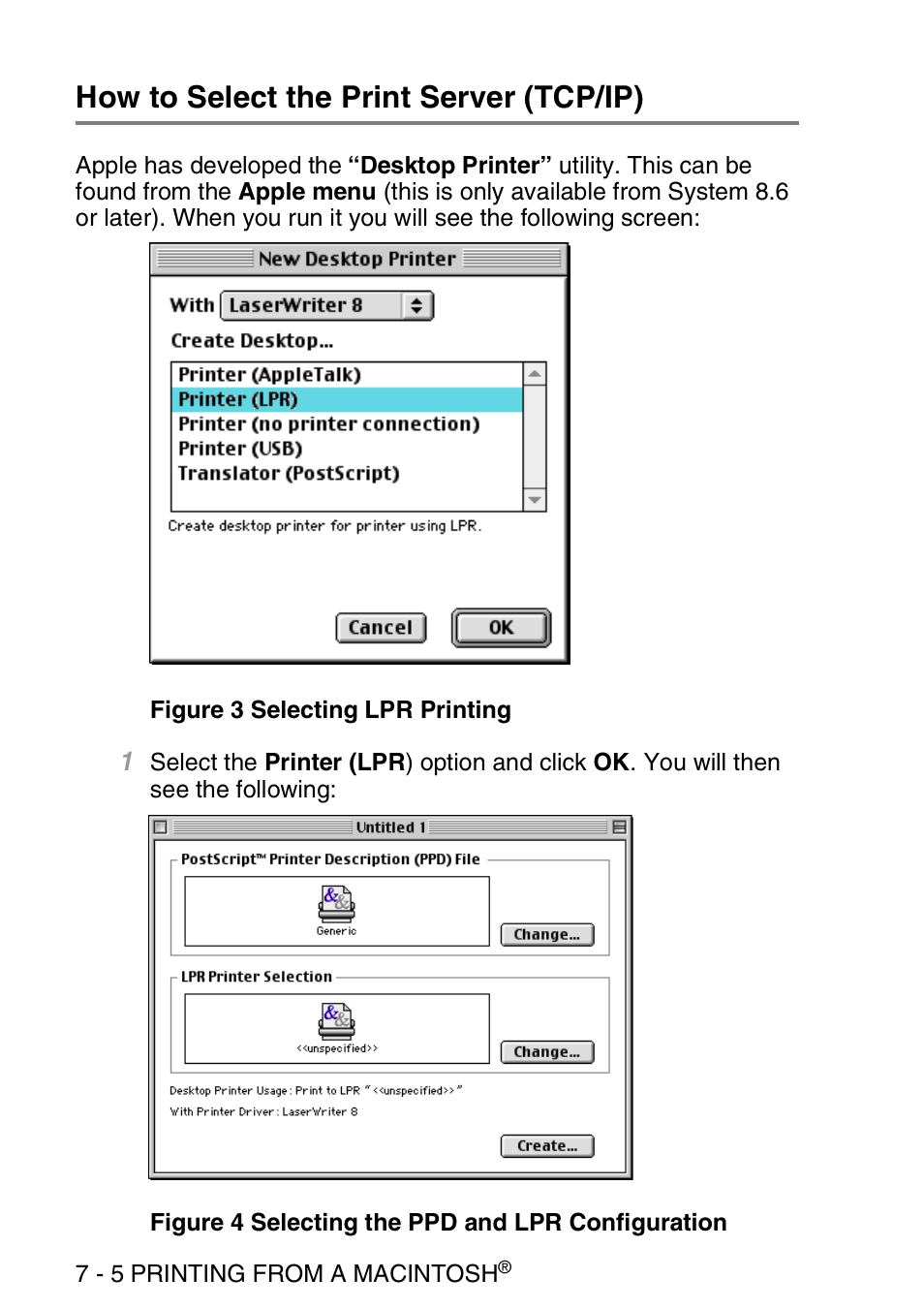 How to select the print server (tcp/ip), How to select the print server (tcp/ip) -5 | Brother MFC 8840D User Manual | Page 75 / 176