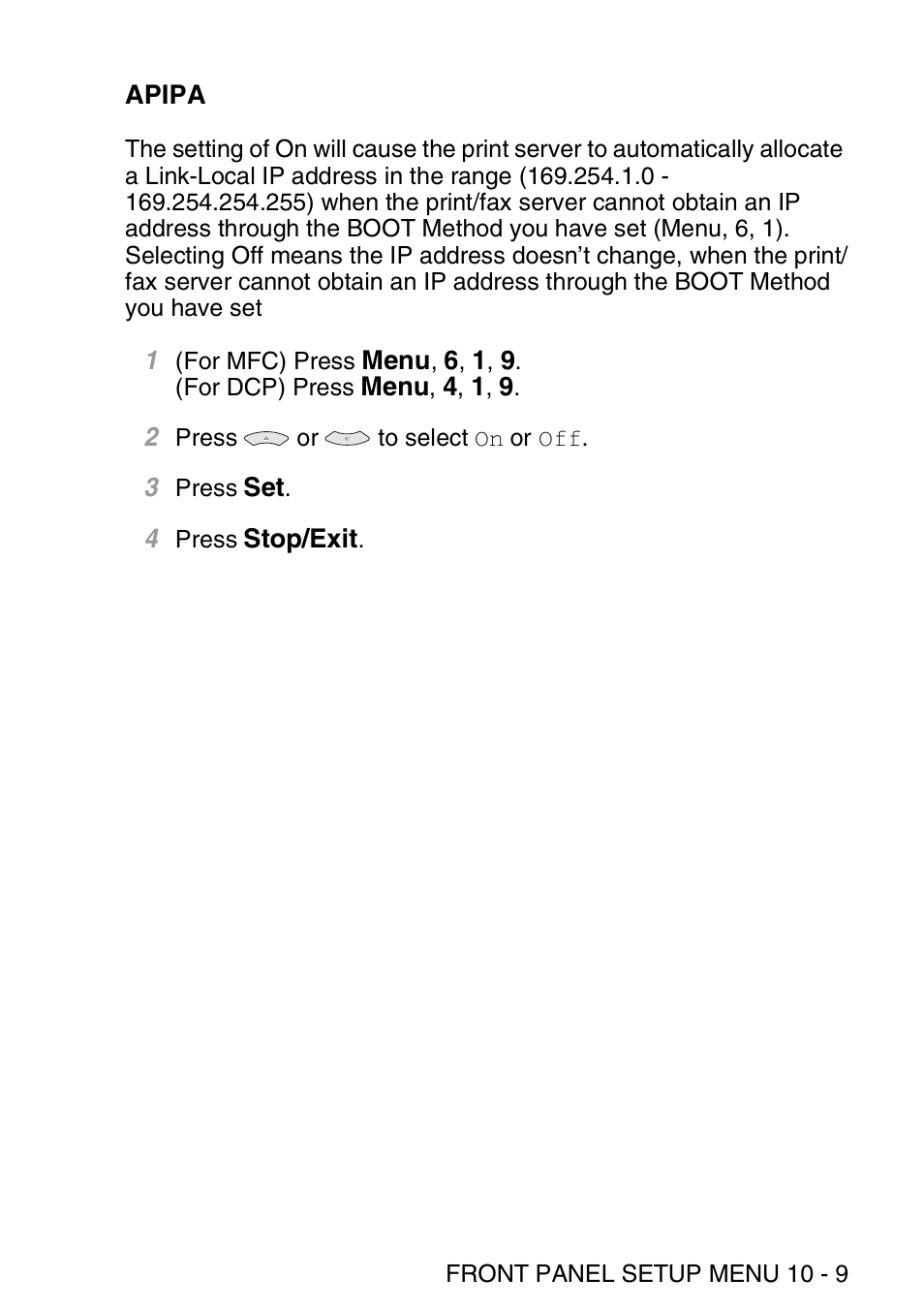 Apipa, Apipa -9 | Brother MFC 8840D User Manual | Page 98 / 176