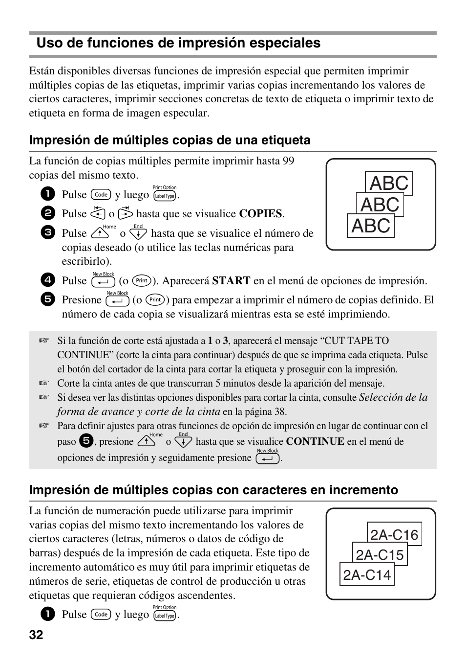 Uso de funciones de impresión especiales | Brother PT-1600 User Manual | Page 114 / 152