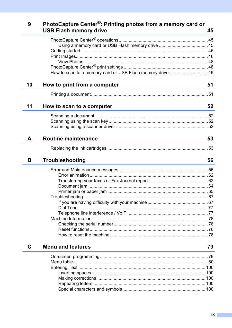 Brother MFC-J630W User Manual | Page 11 / 129