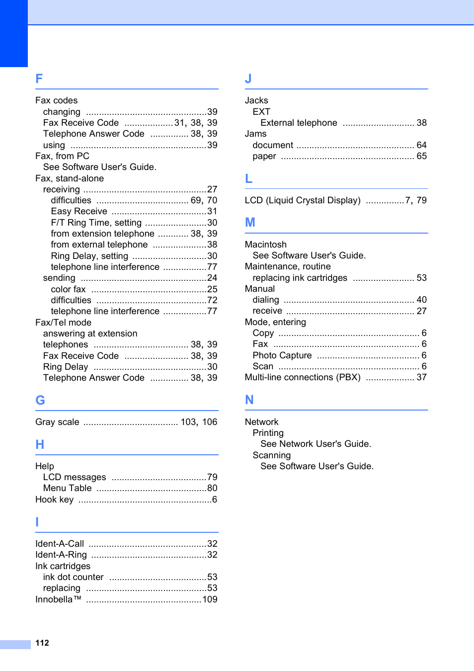 Brother MFC-J630W User Manual | Page 126 / 129