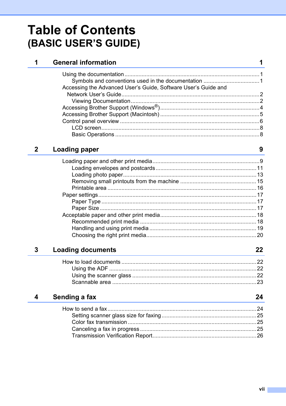 Brother MFC-J630W User Manual | Page 9 / 129