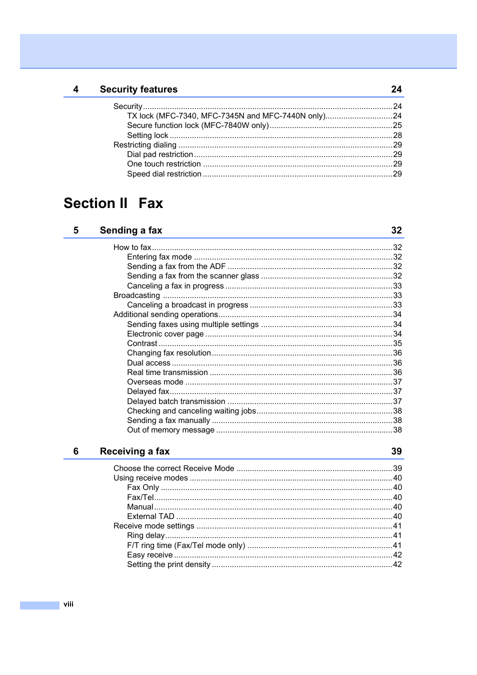 Brother MFC 7840W User Manual | Page 10 / 192