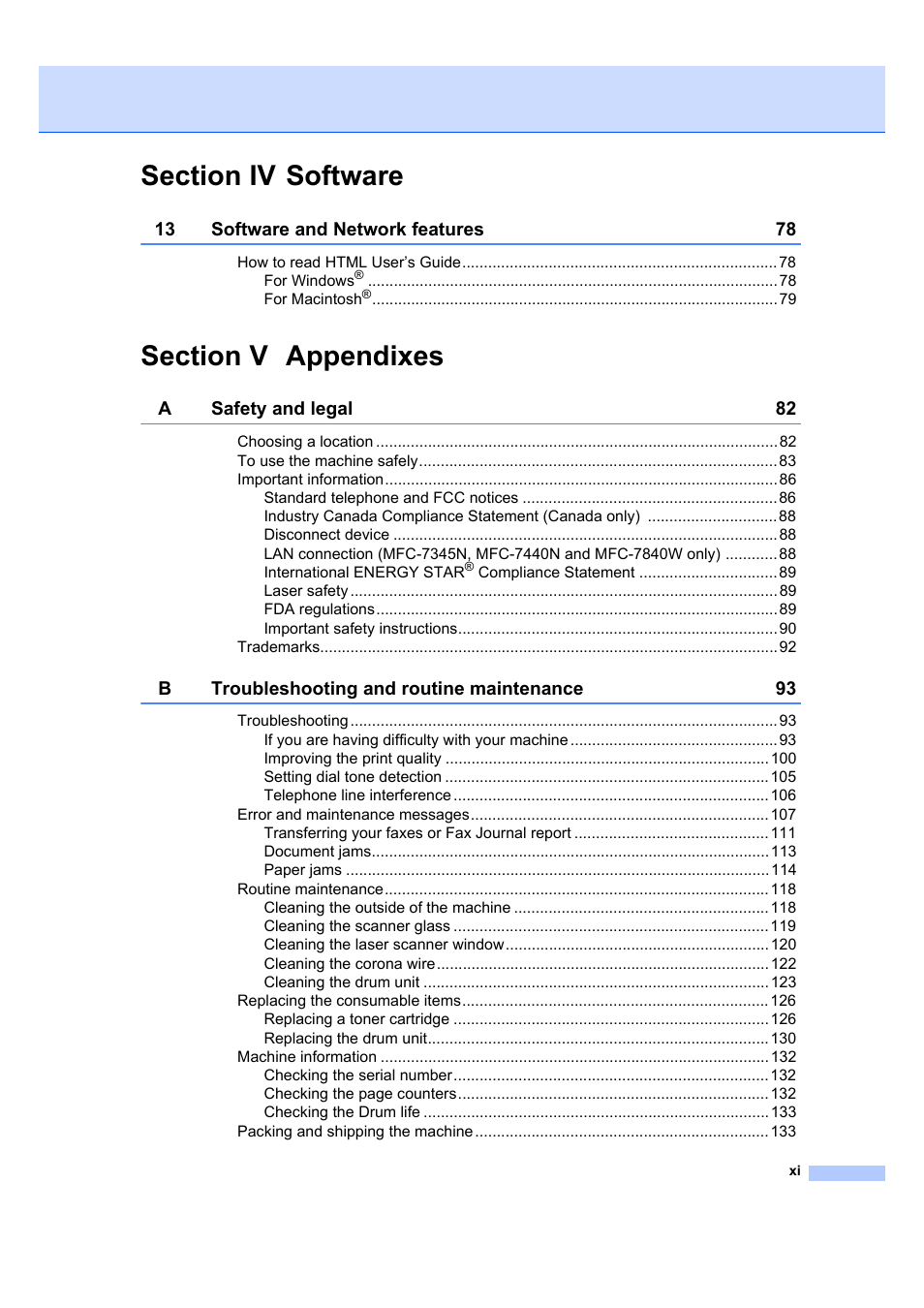 Brother MFC 7840W User Manual | Page 13 / 192