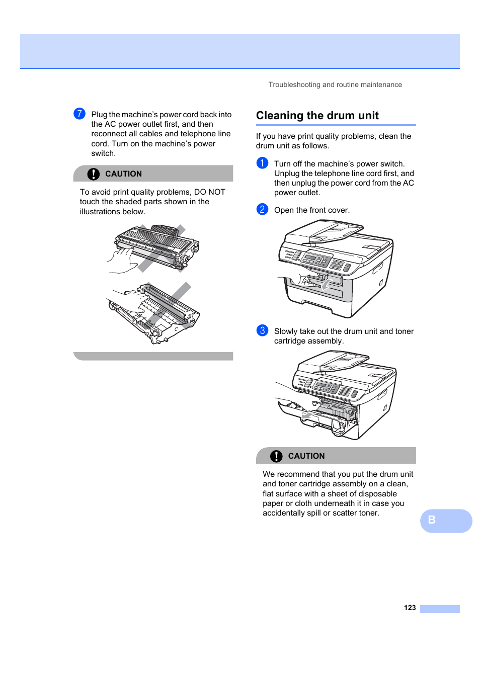 Cleaning the drum unit | Brother MFC 7840W User Manual | Page 137 / 192