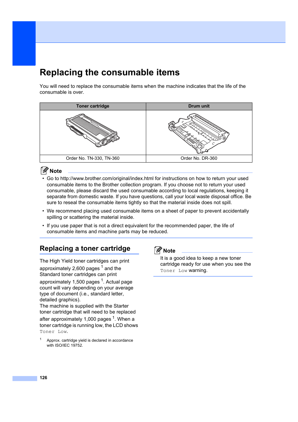 Replacing the consumable items, Replacing a toner cartridge | Brother MFC 7840W User Manual | Page 140 / 192