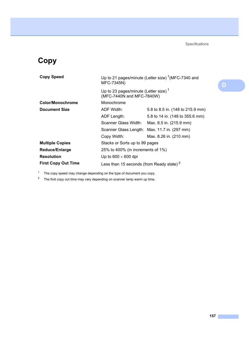 Copy | Brother MFC 7840W User Manual | Page 171 / 192