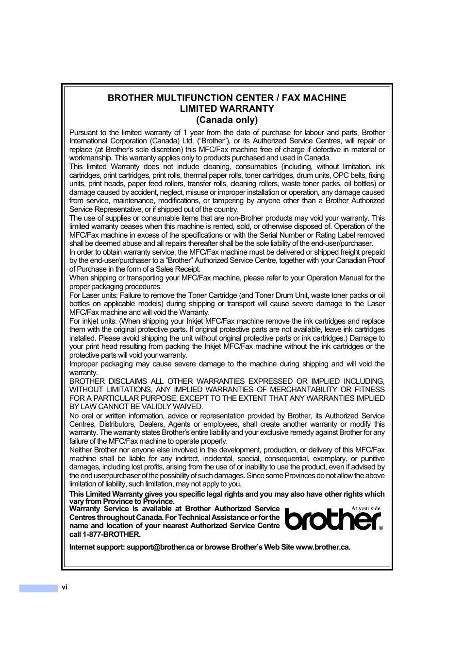 Brother MFC 7840W User Manual | Page 8 / 192