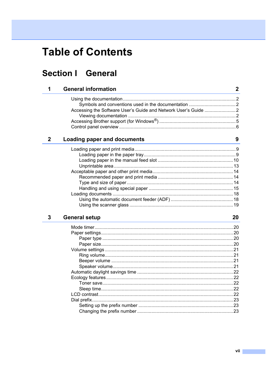 Brother MFC 7840W User Manual | Page 9 / 192
