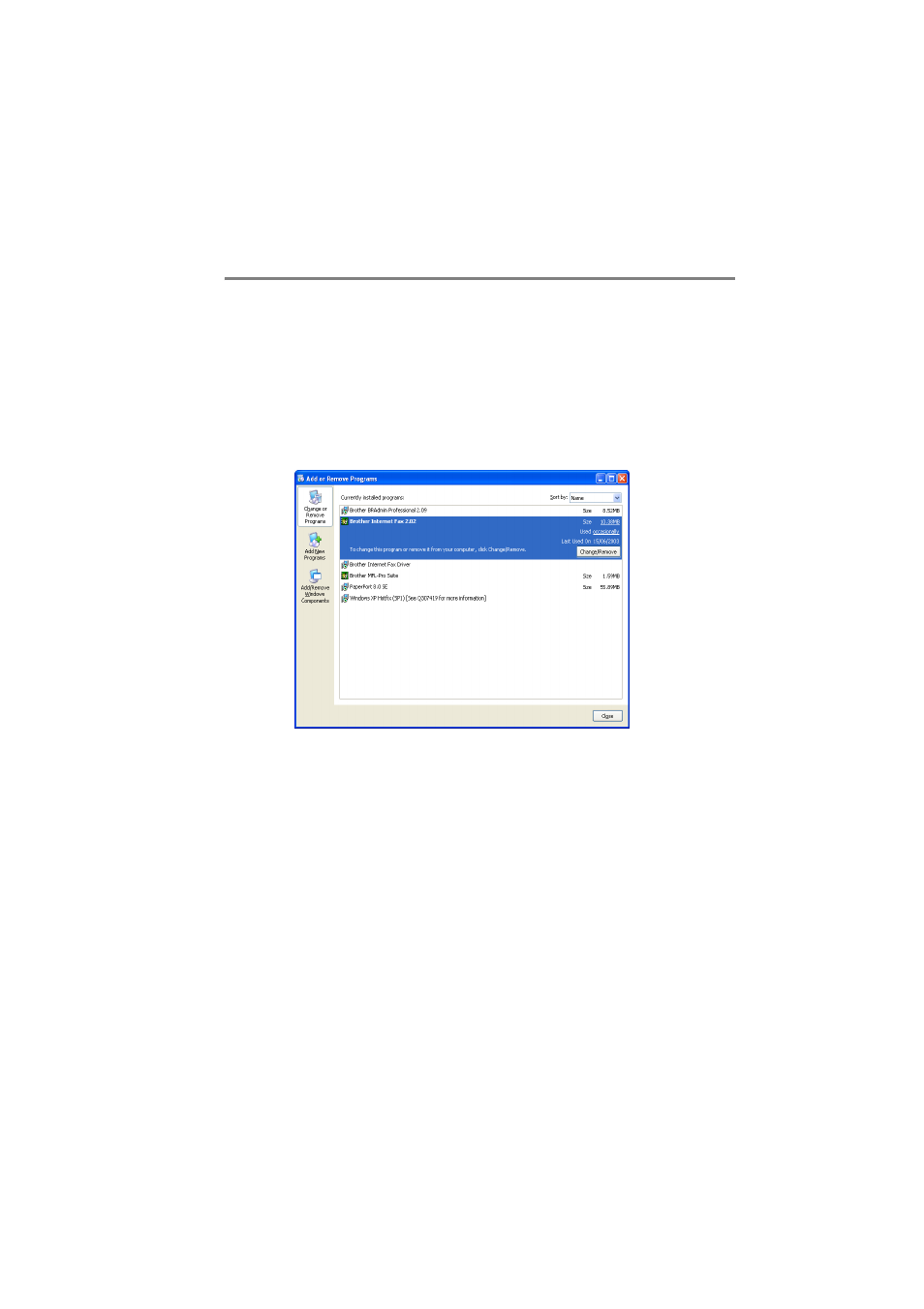 Uninstalling from windows® 98/me/2000/xp, Uninstalling from windows, 98/me/2000/xp -7 | Brother FAX 1920CN User Manual | Page 86 / 103