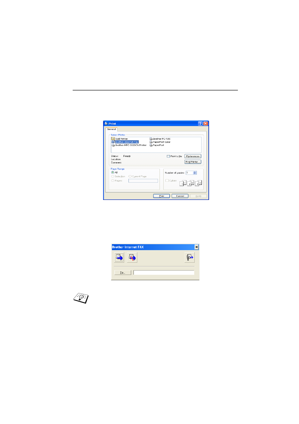 Sending a network fax with bfp, Sending a network fax with bfp -13 | Brother FAX 1920CN User Manual | Page 92 / 103