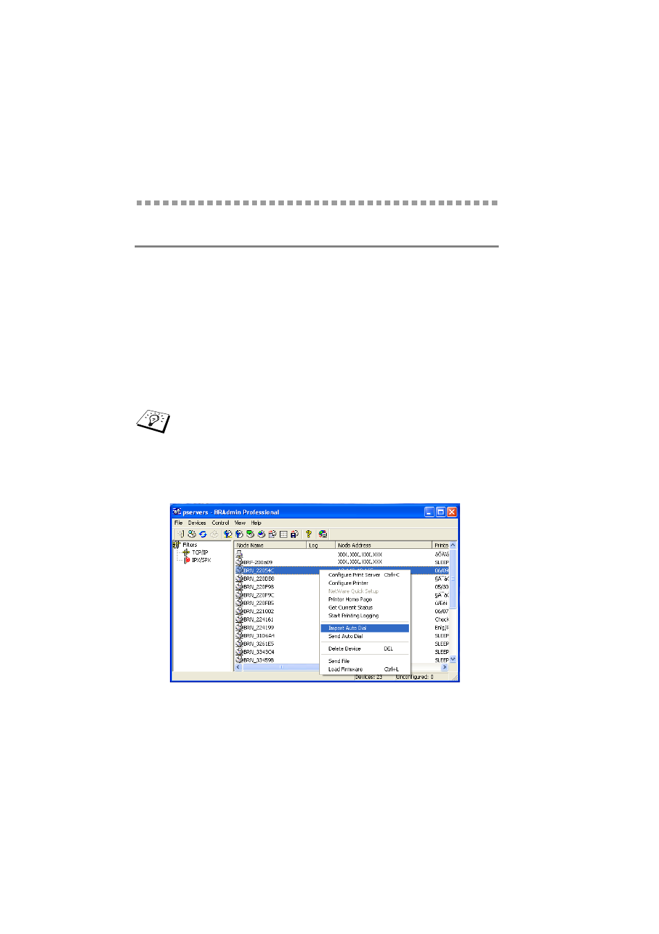 Appendix b, Updating other machines through the network | Brother FAX 1920CN User Manual | Page 95 / 103