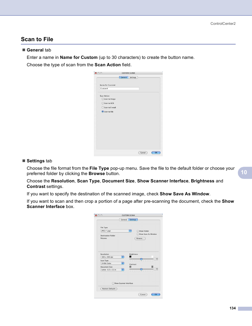 Scan to file, 10 scan to file | Brother MFC-3360C User Manual | Page 140 / 155