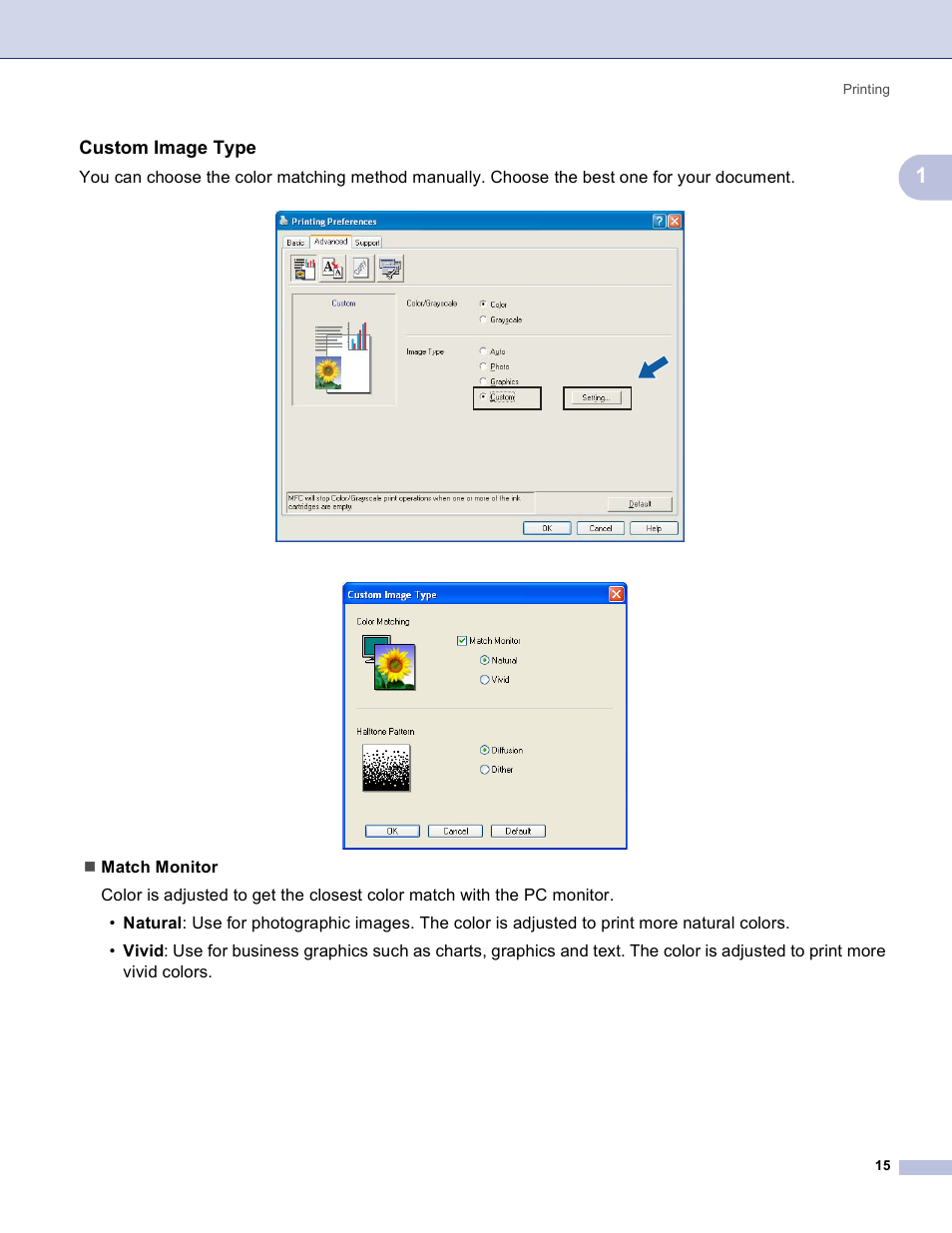 Custom image type | Brother MFC-3360C User Manual | Page 21 / 155