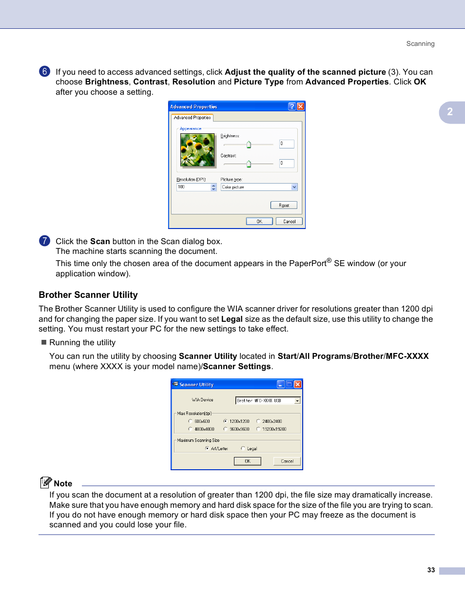 Brother scanner utility | Brother MFC-3360C User Manual | Page 39 / 155