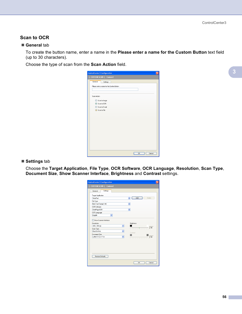 Scan to ocr | Brother MFC-3360C User Manual | Page 62 / 155