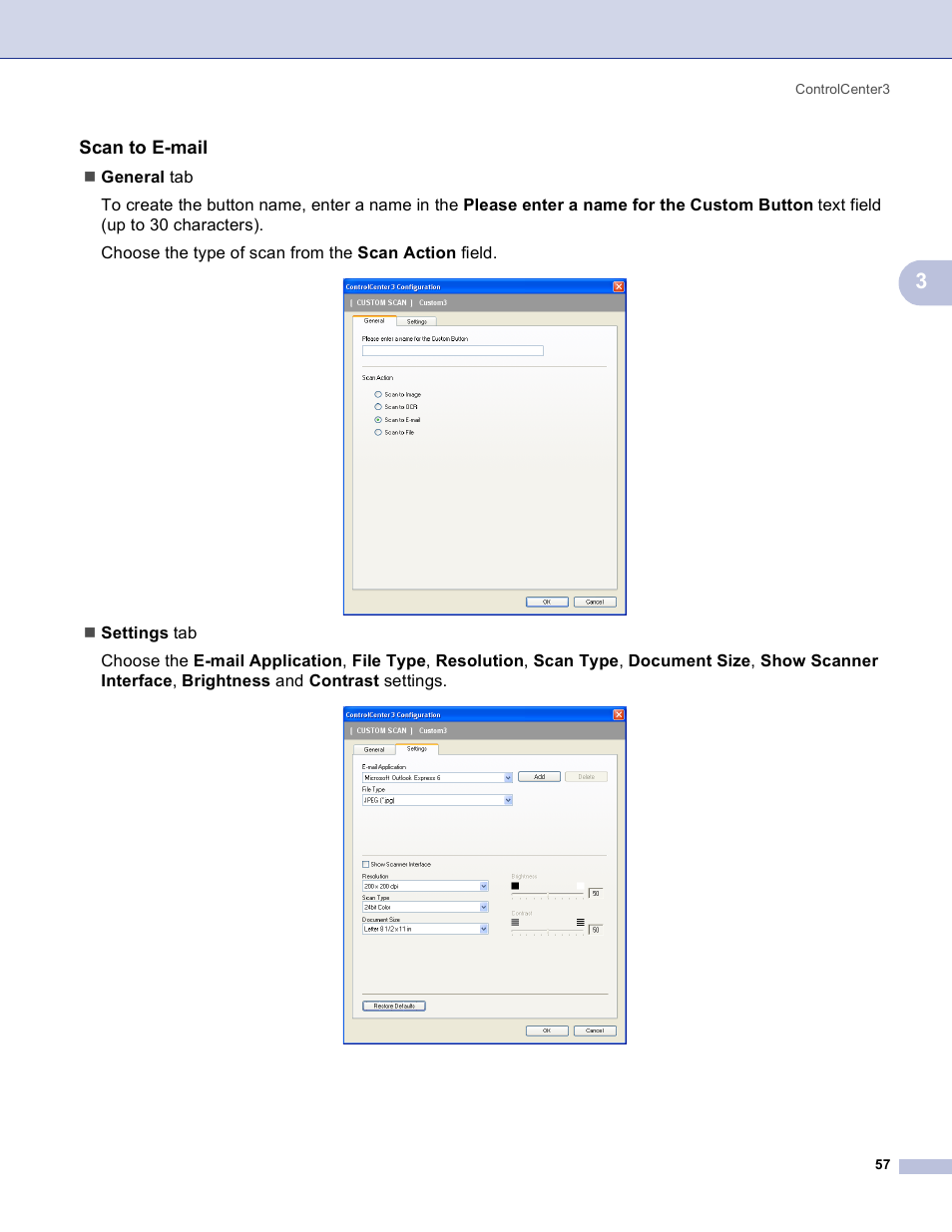 Scan to e-mail | Brother MFC-3360C User Manual | Page 63 / 155