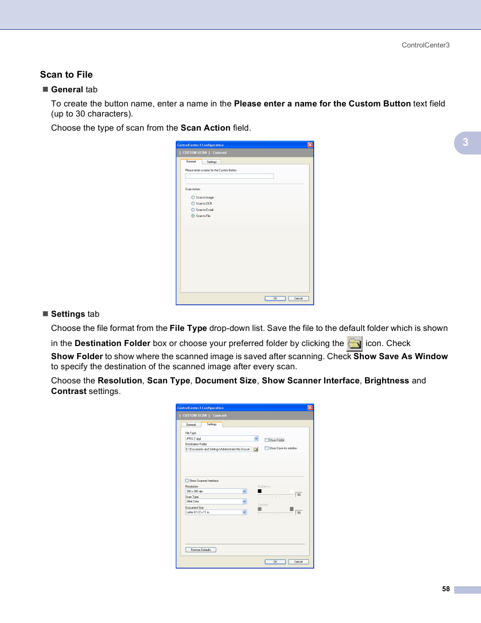 Scan to file | Brother MFC-3360C User Manual | Page 64 / 155